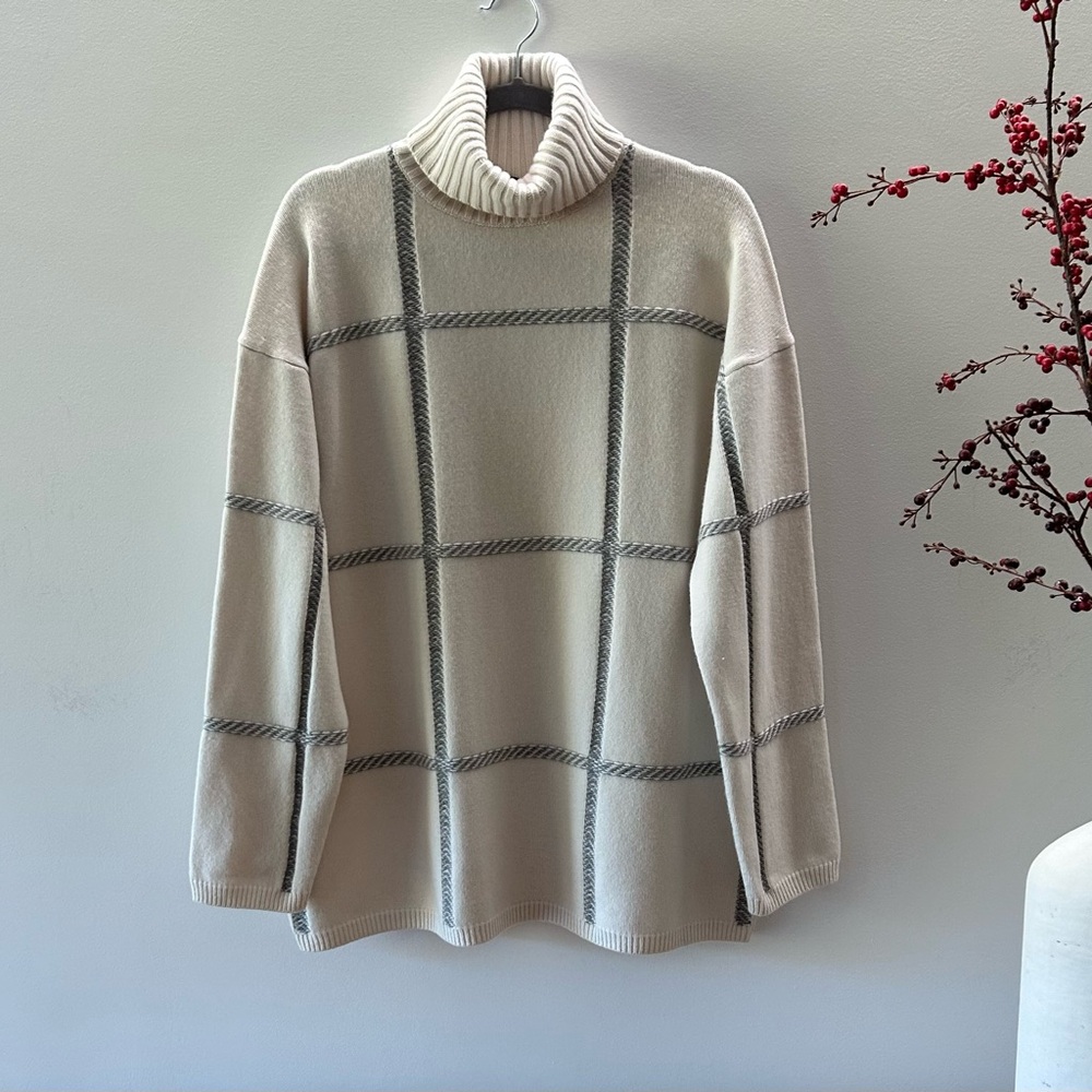 JOSEPH Turtleneck Merino Wool Cream Grey Warm Size M Excellent condition ￼￼￼ - Picture 11 of 11